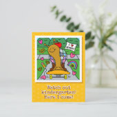 Niedliche Snail Pass auf Kindergarten zurück zur S Postkarte (Stehend Vorderseite)