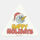 niedliche Snowboardparty Dreieckiger Aufkleber (Vorderseite)