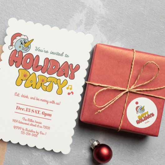 niedliche Snowboardparty Geschenkanhänger