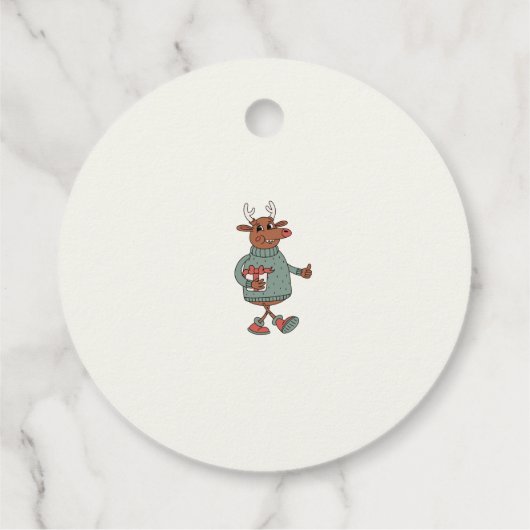 niedliche Snowboardparty Geschenkanhänger (Rückseite)