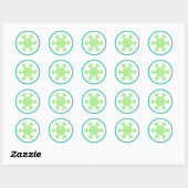 Niedliche Snowflake Limone Aqua Stickers (Blatt)