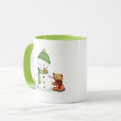 Niedliche Snowman Animals Tasse (Vorderseite Links)