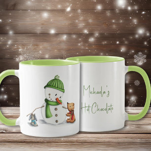 Niedliche Snowman Animals Tasse