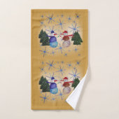 Niedliche Snowman Art Badhandtuch Set (Handtuch)