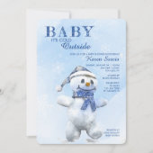 Niedliche Snowman Baby Dusche Einladung (Vorderseite)