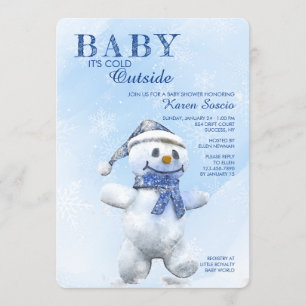 Niedliche Snowman Baby Dusche Einladung