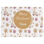 Niedliche Snowman Cookies Monogramm Große Geschenktüte (Rückseite)