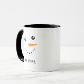 Niedliche Snowman Face-Tasse mit Black Handle Tasse (Vorderseite Links)