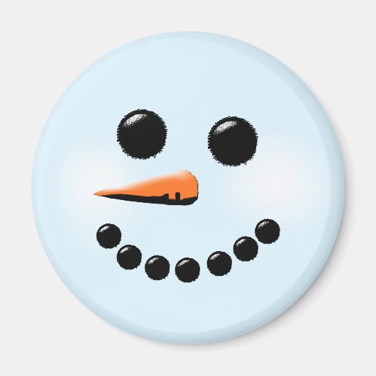 Niedliche Snowman Face Winterurlaub Snowmen Magnet (Vorne)