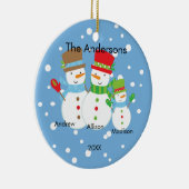 Niedliche Snowman-Familie Verzierung der Keramikornament (Rechts)