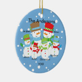 Niedliche Snowman-Familie Verzierung der Keramikornament (Rechts)