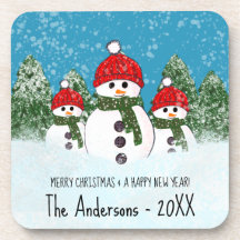 Niedliche Snowman-Familie von drei