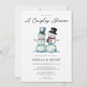 Niedliche Snowman Funny Winter Brautparty Einladung (Vorderseite)