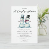 Niedliche Snowman Funny Winter Brautparty Einladung (Stehend Vorderseite)