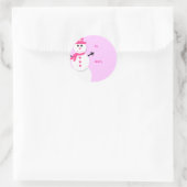Niedliche Snowman-Gift-Tags Runder Aufkleber (Tasche)