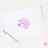Niedliche Snowman-Gift-Tags Runder Aufkleber (Umschlag)
