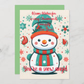Niedliche Snowman Grußkarte Feiertagskarte (Vorne/Hinten)