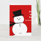Niedliche Snowman Happy Holidays Card Feiertagskarte (Rückseite)