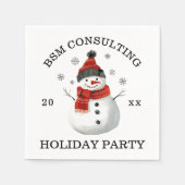 Niedliche Snowman Holiday Party Serviette (Vorderseite)
