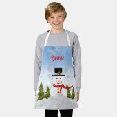 Niedliche Snowman Personalisierte All-Over-Print-S Schürze (Getragen)