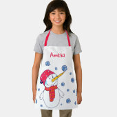 Niedliche Snowman-Schneeflocken Zeichnend Weihnach Schürze (Insitu)