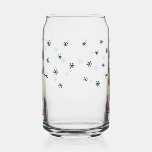 Niedliche Snowman Snowflakes Zeichnend Name Weihna Dosenglas (Rechts)
