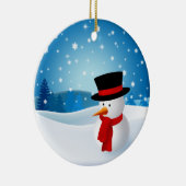 Niedliche Snowman-Verzierung Keramikornament (Rechts)