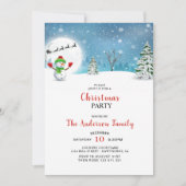 Niedliche Snowman Weihnachts-Party Einladung (Vorderseite)