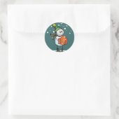 Niedliche Snowman Weihnachtsaufkleber Runder Aufkleber (Tasche)