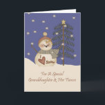 Niedliche Snowman-Weihnachtsenkelin u. -Verlobte Feiertagskarte<br><div class="desc">Karte</div>