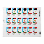 Niedliche Snowman Weihnachtsfeiertage Rücksendeadr Adressaufkleber (Vorne)