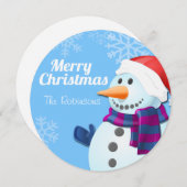 Niedliche Snowman Weihnachtskarte Einladung (Vorne/Hinten)
