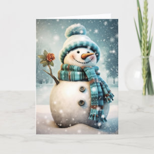 Niedliche Snowman Weihnachtskarte Feiertagskarte