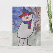 Niedliche Snowman Weihnachtskarte Karte (Vorderseite)