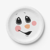 Niedliche Snowman Weihnachtsscheibe Pappteller (Vorderseite)