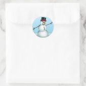 Niedliche Snowman Winterkleber Runder Aufkleber (Tasche)