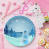 Niedliche Snowmanillustration Pappteller (Party)