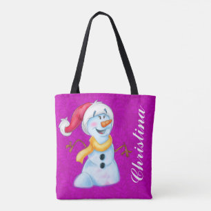 Niedliche Snowmanmädchen-Cartoon-Taschentasche Tasche