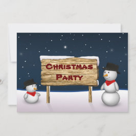 Niedliche Snowmen Frohe Weihnachten Party Einladung