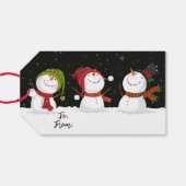 Niedliche Snowmen-Geschenketiketten Geschenkanhänger (Rückseite Horizontal)