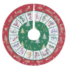 Niedliche Snowmen Pinsel Polyester Tree Skirt Weihnachtsbaumdecke