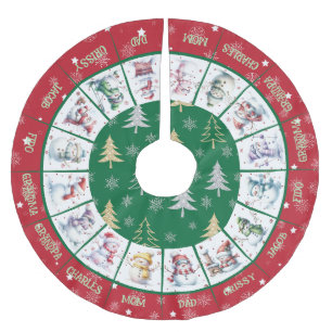 Niedliche Snowmen Pinsel Polyester Tree Skirt Weihnachtsbaumdecke