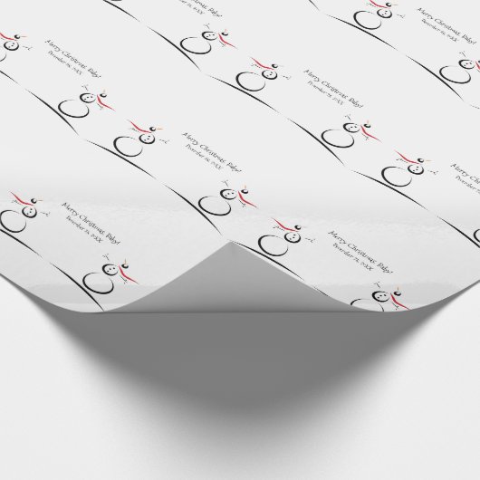 NIEDLICHE SNOWMEN PRÄSENTIEREN Baby's First Christ Geschenkpapier (Ecke)