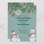 Niedliche Snowmen - Weihnachten Einladung (Vorne/Hinten)