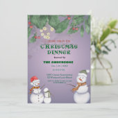 Niedliche Snowmen - Weihnachten Einladung (Stehend Vorderseite)