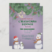 Niedliche Snowmen - Weihnachten Einladung (Vorne/Hinten)