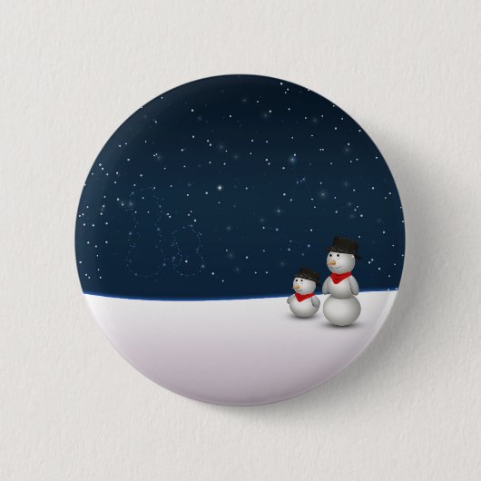 Niedliche Snowmenkonstellation Button (Vorderseite)