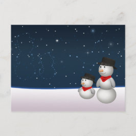 Niedliche Snowmenkonstellation Feiertagspostkarte