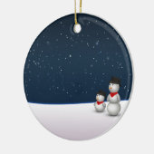 Niedliche Snowmenkonstellation Keramik Ornament (Links)