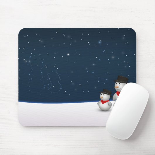 Niedliche Snowmenkonstellation Mousepad (Mit Mouse)